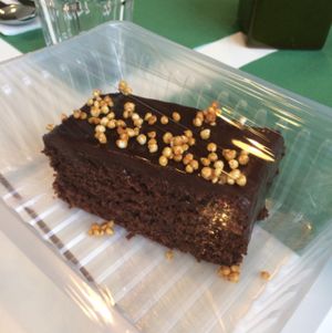 Vegan chocolate cake at Lupin Restaurante Vegetariano in Porto
