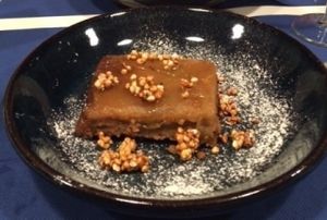 Mousse and Apple Crisp at Lupin Restaurante Vegetariano in Porto