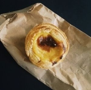 pastel de nata at Lupin Restaurante Vegetariano in Porto