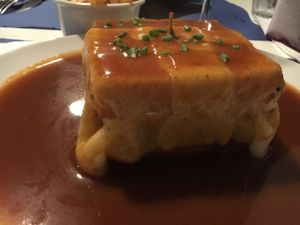 Vegan Francesinha. AMAZING at Lupin Restaurante Vegetariano in Porto