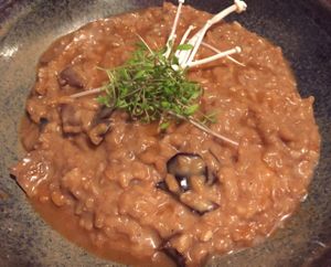 mushroom risotto at Lupin Restaurante Vegetariano in Porto