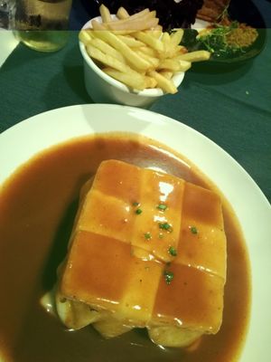 francesinha a lupin at Lupin Restaurante Vegetariano in Porto
