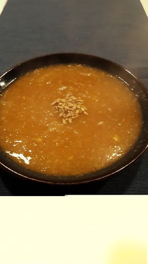 sopa de cebola at Lupin Restaurante Vegetariano in Porto