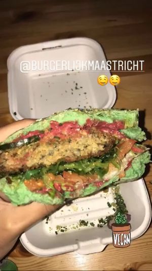 seaweed burger at Burgerlijk in Maastricht
