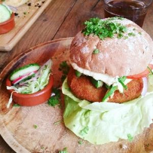 delicious seaweed burger at Burgerlijk in Maastricht
