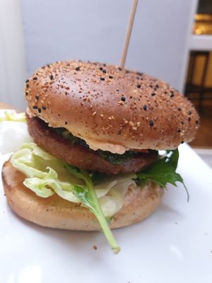 Veganer Burger at Hofcafe in Bamberg
