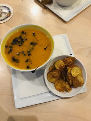 Kürbiscremesuppe at Hofcafe in Bamberg