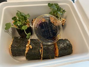 Spicy carrot roll. Delicious! at Make Out in Culver City