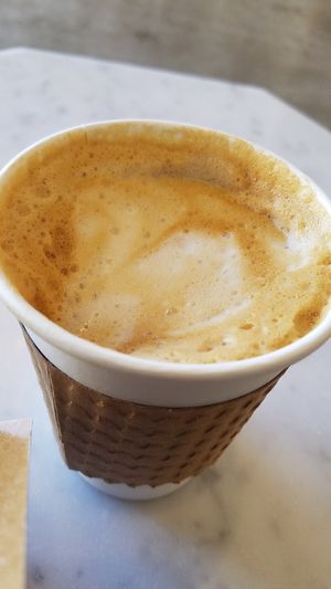 Hot chagaccino with coconut milk...YUUUM. at Make Out in Culver City