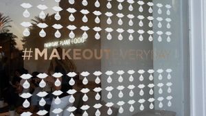 window signage at Make Out in Culver City
