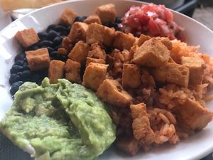 Burrito bowl at Cafe Verde in New Smyrna Beach
