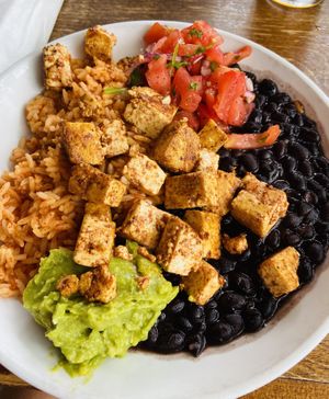 Tofu bowl at Cafe Verde in New Smyrna Beach