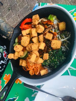 Bibimbap with Tofu at Cafe Verde in New Smyrna Beach