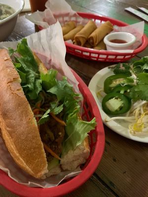 All Chay Banh Mi and veggie egg rolls  at All Chay in Salt Lake City