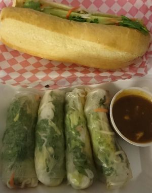 Lemongrass Bahn mi and 4 season rolls.  at All Chay in Salt Lake City