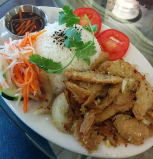 Lucky Lemongrass spicy chicken  at All Chay in Salt Lake City