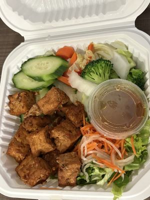Lemongrass tofu sub veggies for rice   at All Chay in Salt Lake City