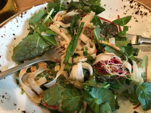 lukewarm rice noodle plate at VEVAY in Frankfurt