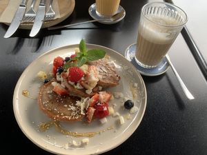 Pancakes for breakfast  at VEVAY in Frankfurt