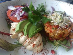 Low Carb Falafel Burger at VEVAY in Frankfurt