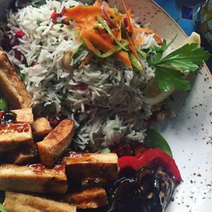 cashew & goji rice with teriyaki tofu at VEVAY in Frankfurt