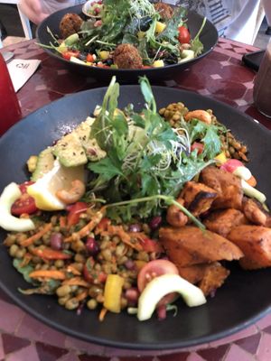  Sweet potato salad and behind is the power protein bowl.  at VEVAY in Frankfurt