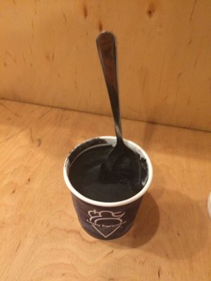 black coconut ice cream at Vegan Ramen Shop - Finlandzka in Warsaw