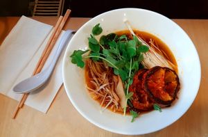 Clear shoyu ramen at Vegan Ramen Shop - Finlandzka in Warsaw