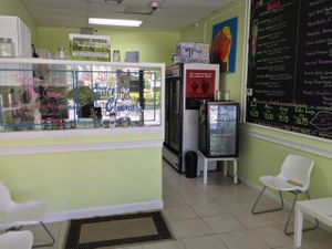 Store interior at Organic Express Juice Bar in Boca Raton