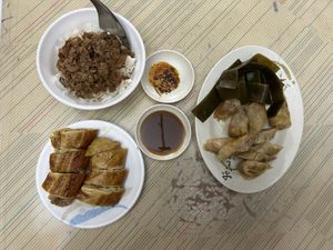 Several meat substitutes from their menu  at Zhēn Hǎo Wèi SùShí 真好味素食 in Kaohsiung