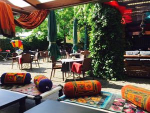 Restaurant garden at Zafran in Bamberg