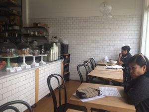 small indoor seating area  at Nourish Cafe - Richmond District in San Francisco