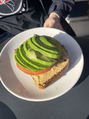 Mediterranean toast with avocadoo  at Nourish Cafe - Richmond District in San Francisco