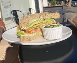 Frittata sandwich. So good!  at Nourish Cafe - Richmond District in San Francisco