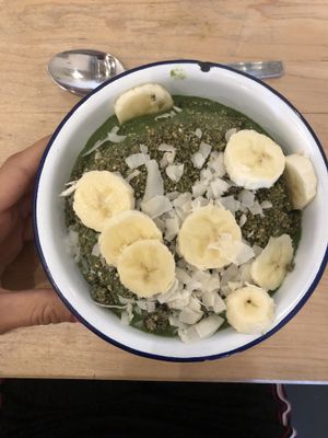 Green Bowl with hemp GRANoLA and coco flakes! My fav  at Nourish Cafe - Richmond District in San Francisco