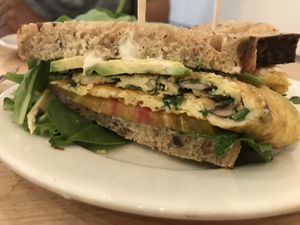 Frittata sandwich  at Nourish Cafe - Richmond District in San Francisco