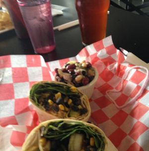 Black bean & corn wrap at Earth Friends Cafe in New Albany