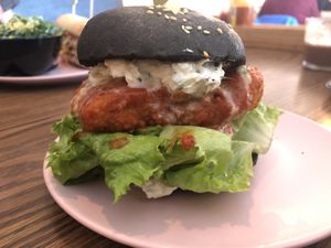 Buffalo Chicken Burger at Naked Cafe in Kelowna