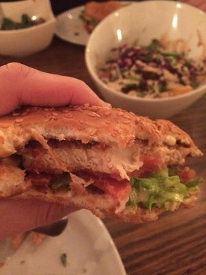 Tricken Burger at Naked Cafe in Kelowna