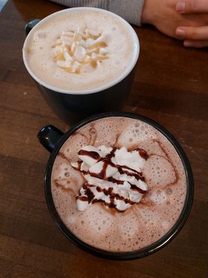 Hot chocolate and Latte 😍😋 at Naked Cafe in Kelowna