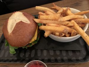 Double Beyond Burger  at Naked Cafe in Kelowna