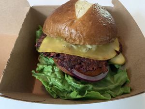 Beet Burger   at Naked Cafe in Kelowna