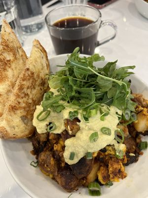 Rise n’ shine hash  at Naked Cafe in Kelowna