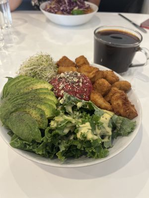 Nalu Bowl with seitan bites  at Naked Cafe in Kelowna