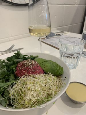 Beet humus salad   at Naked Cafe in Kelowna