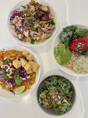 Pad Thai, Sweet Chili Seitan, Nalu Bowl & Caesar Salad  at Naked Cafe in Kelowna