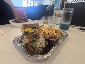 BLT sandwich with vegan egg and avocado   at Naked Cafe in Kelowna