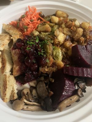 Holiday Bowl (order with light gravy as pretty salty)  at Naked Cafe in Kelowna