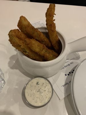 Deep fried pickles   at Naked Cafe in Kelowna