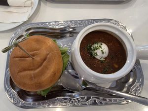 Chilly and burger at Naked Cafe in Kelowna